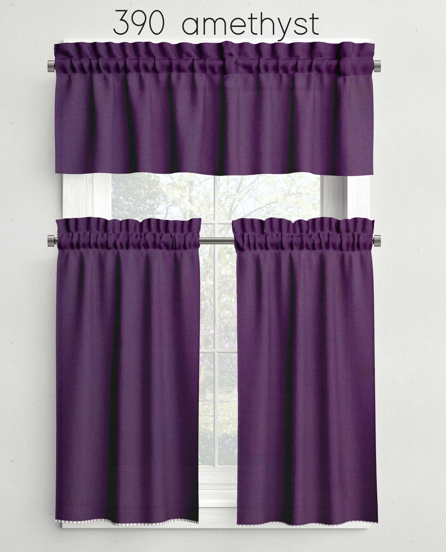 Amethyst Valances Cafe Curtains Custom Made to Order color 390