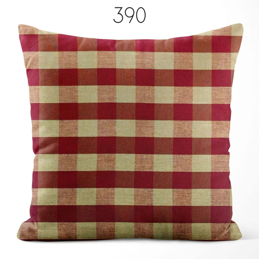 Red Buffalo Check Homespun Cotton Pillow Covers Custom Made pattern 390