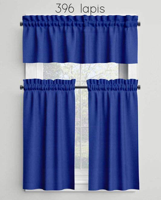 Lapis Blue Valances Cafe Curtains Custom Made to Order color 396