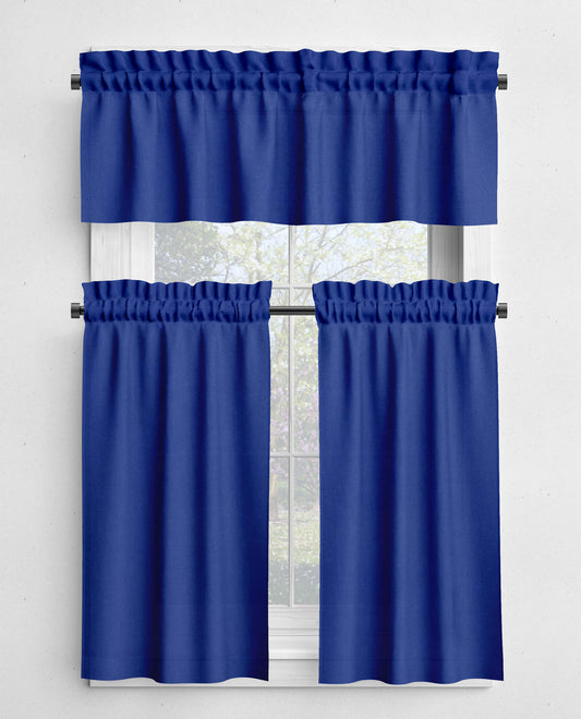 Lapis Royal Blue Valances and Cafe Curtains Premium USA Cotton - b396