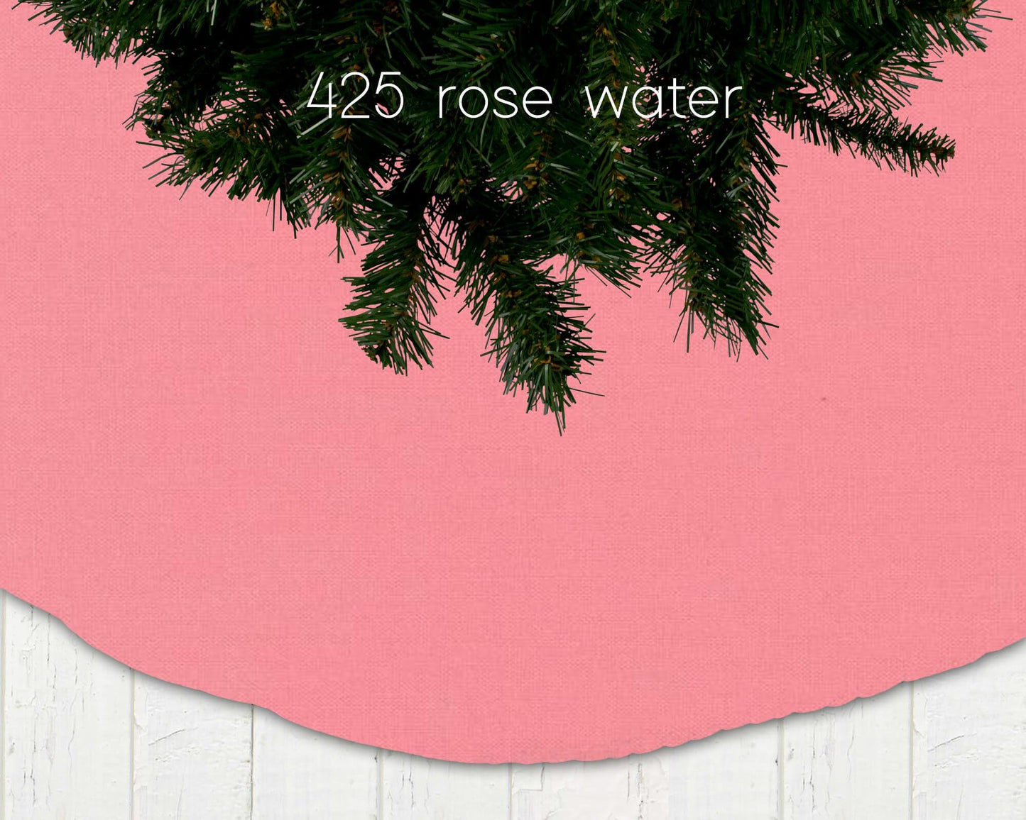 Red and Pink Solid Color Christmas Tree Skirt Custom Made to Order