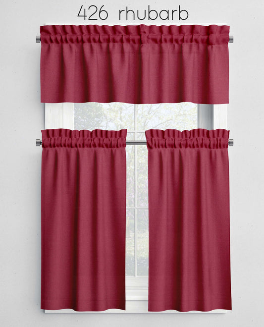 Rhubarb Red Valances Cafe Curtains Custom Made to Order color 426