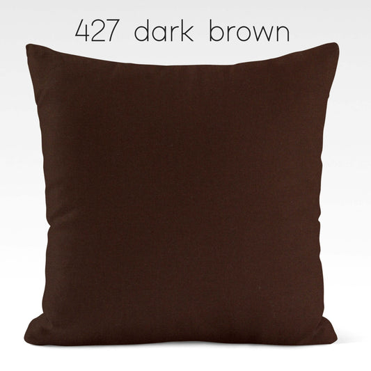 Dark Brown Cotton Pillow Covers Custom Made to Order color 427