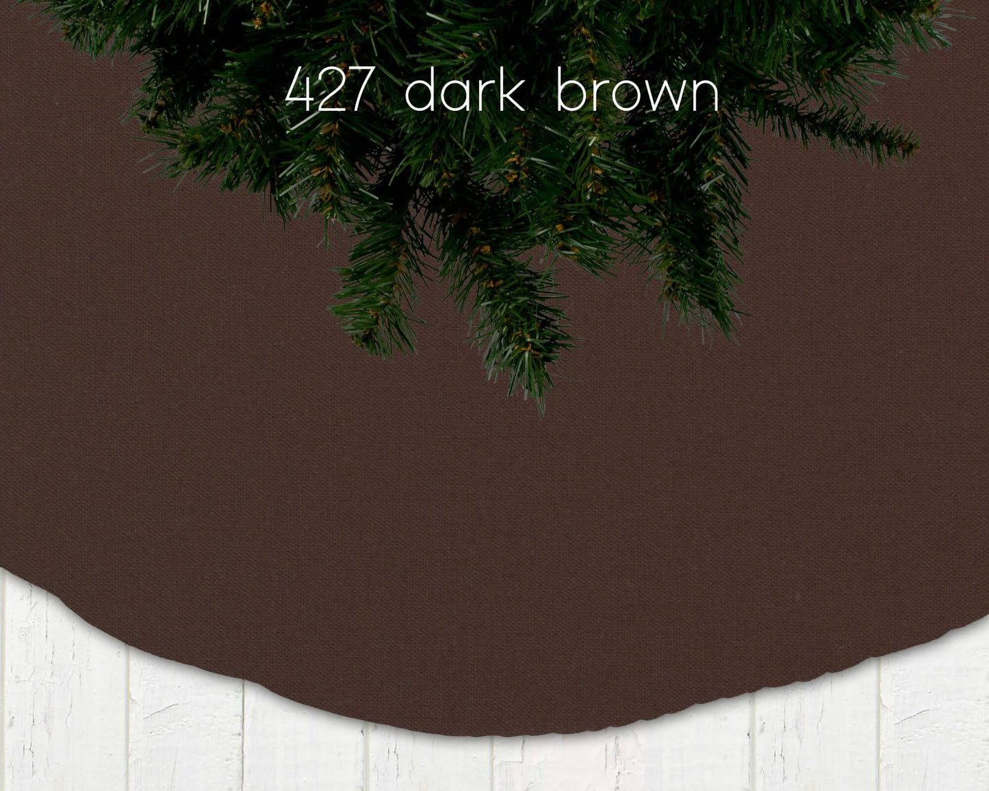 Cream and Brown Solid Color Christmas Tree Skirts Custom Made to Order