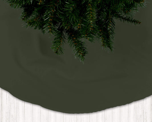 Dark Pine Green Holiday Christmas Tree Skirts - b43