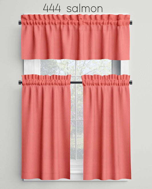 Salmon Valances Cafe Curtains Custom Made to Order color 444