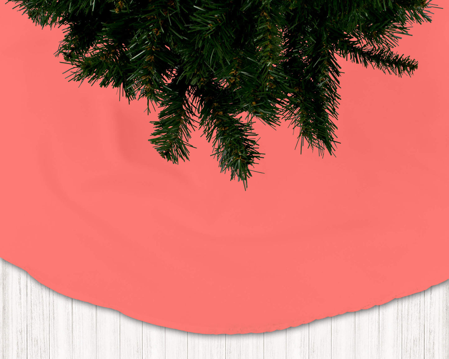 Salmon Orange-Pink Holiday Christmas Tree Skirts - b444