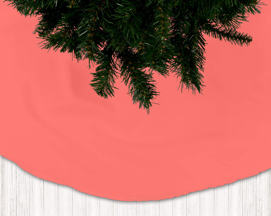 Salmon Orange-Pink Holiday Christmas Tree Skirts - b444