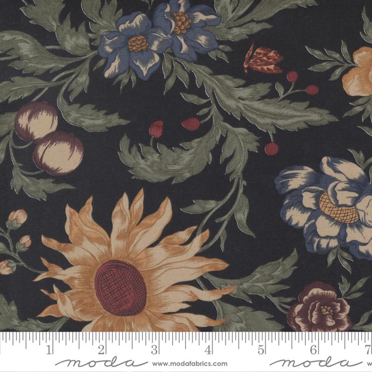 Floral Black Table Runners French Country Farmhouse Decor