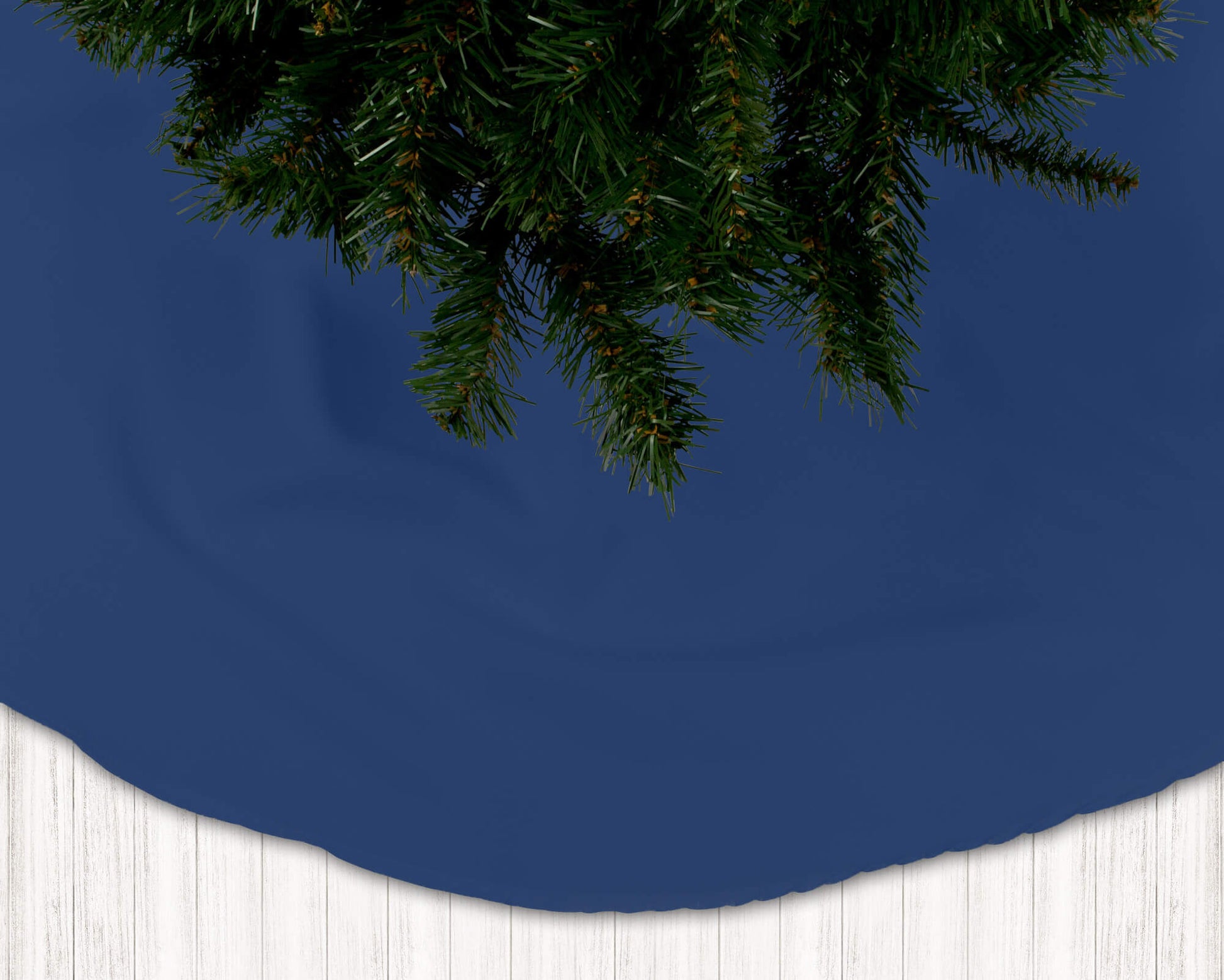 Dark Admiral Blue Christmas Holiday Tree Skirts - b48