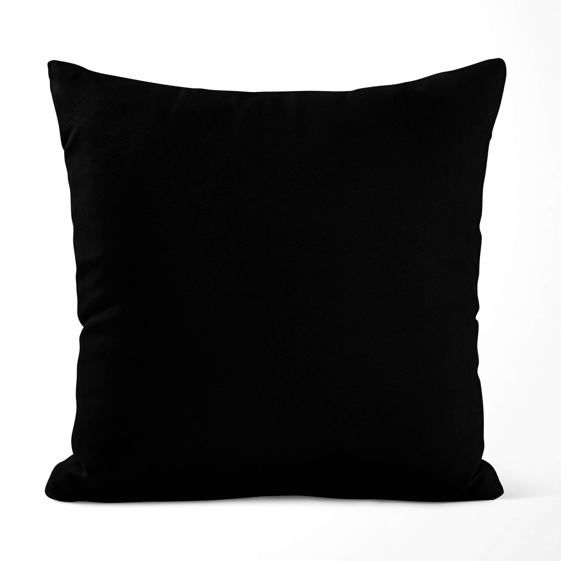 Solid Black Homespun Throw Pillow Covers