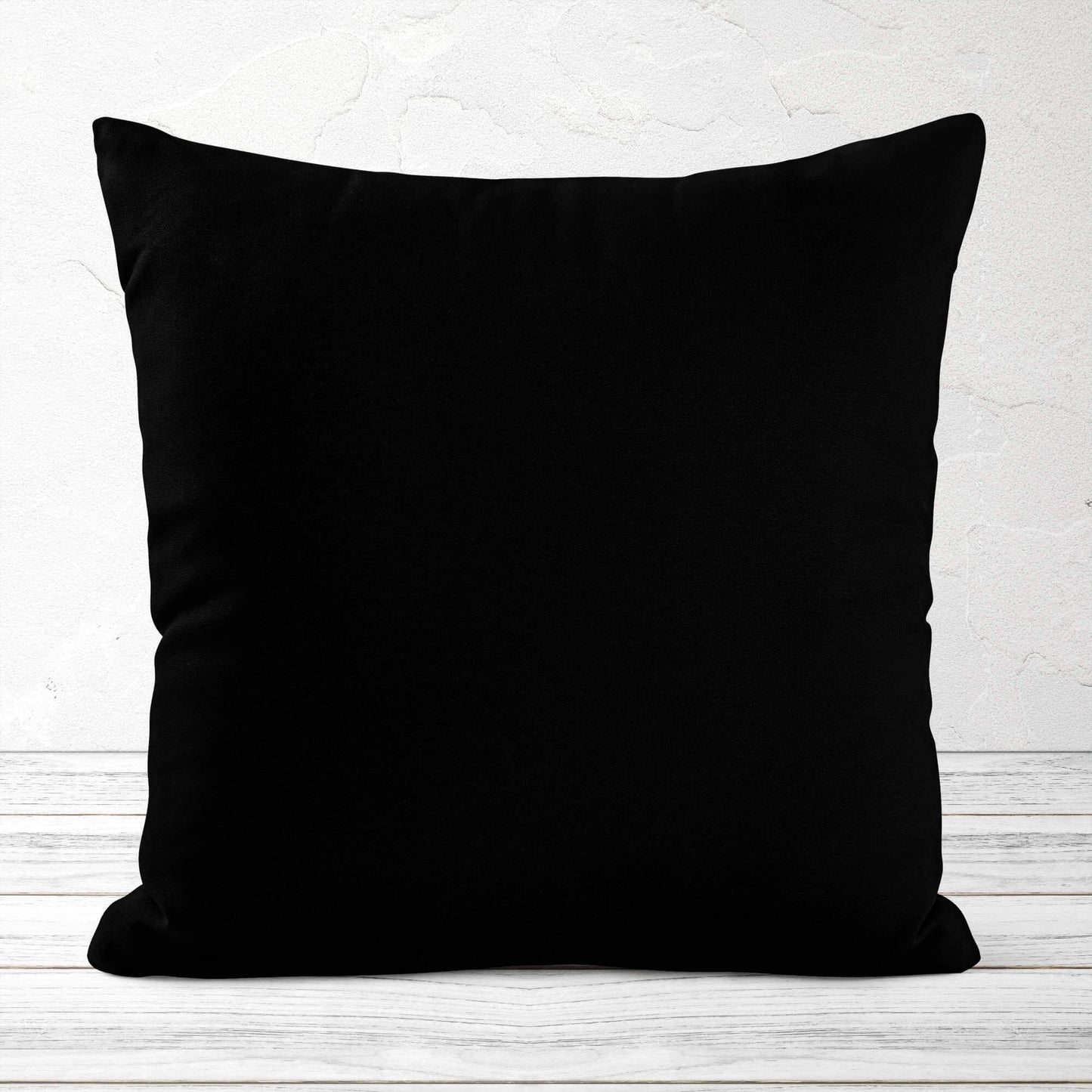 Solid Black Homespun Throw Pillow Covers