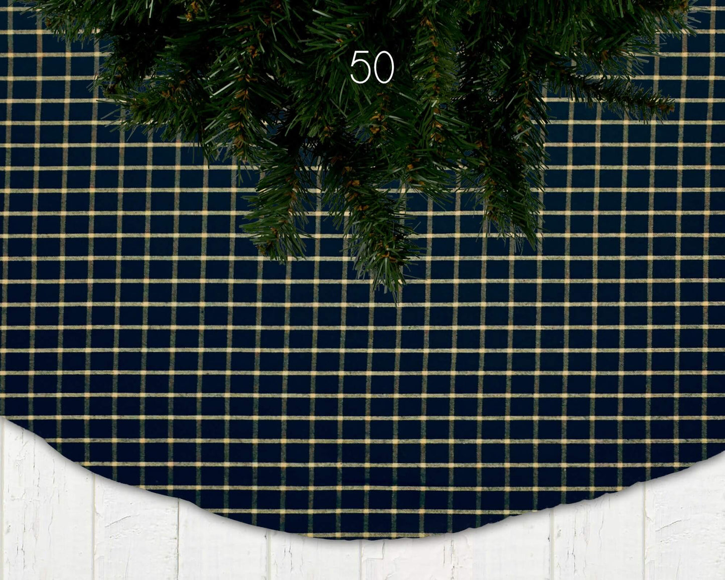 Black Homespun Plaid and Check Christmas Tree Skirts