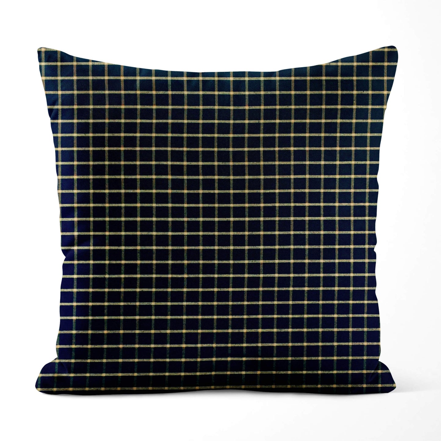 Black and Tan Windowpane Plaid Homespun Throw Pillow Covers