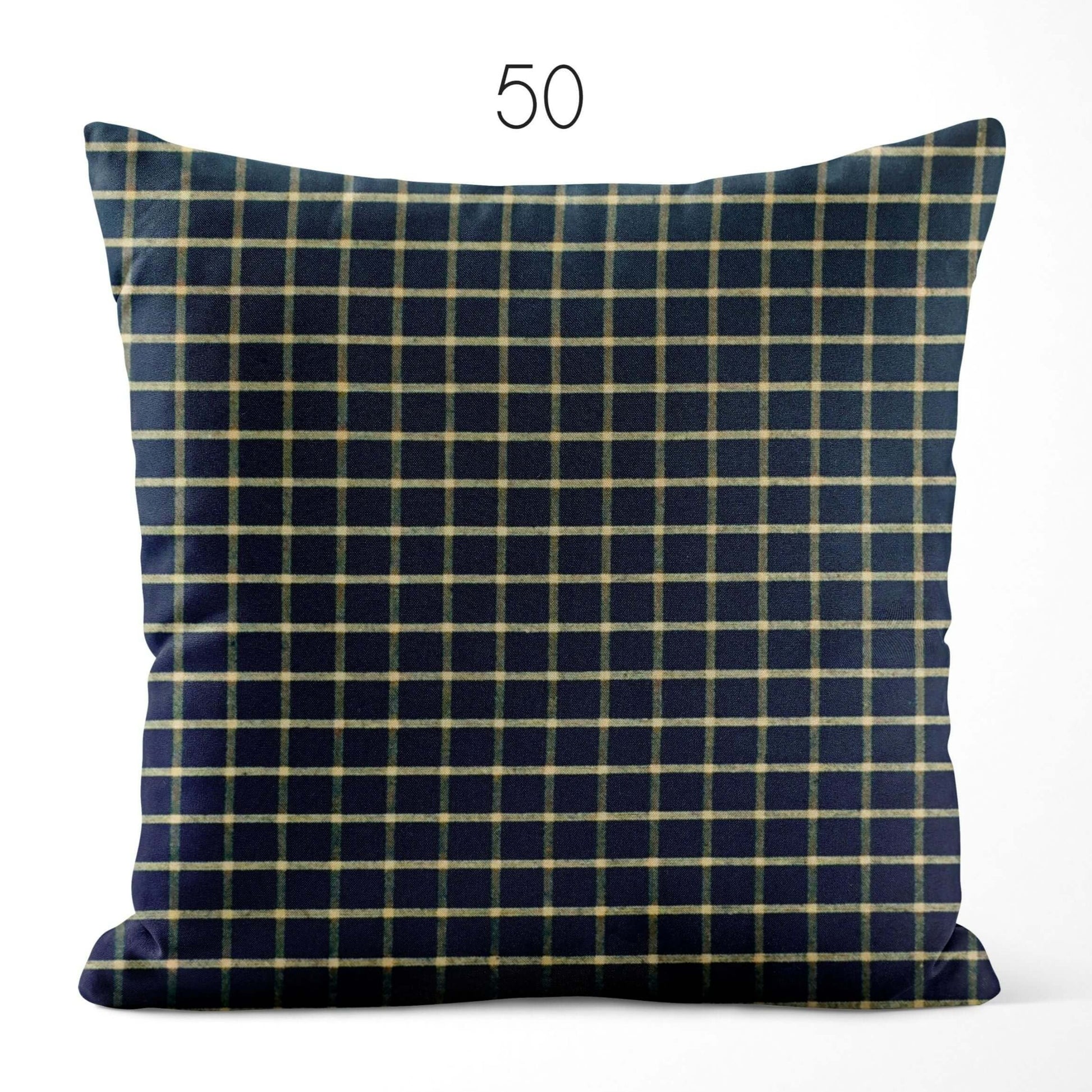 Black Windowpane Homespun Cotton Pillow Covers Custom Made pattern 50