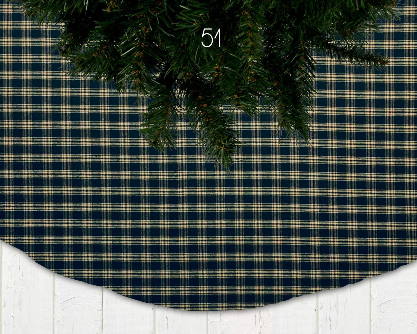 Black Homespun Plaid and Check Christmas Tree Skirts