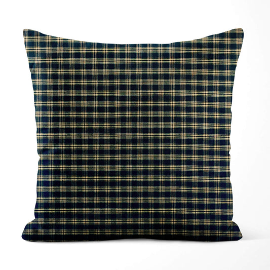 Black and Tan Catawba Plaid Homespun Throw Pillow Covers