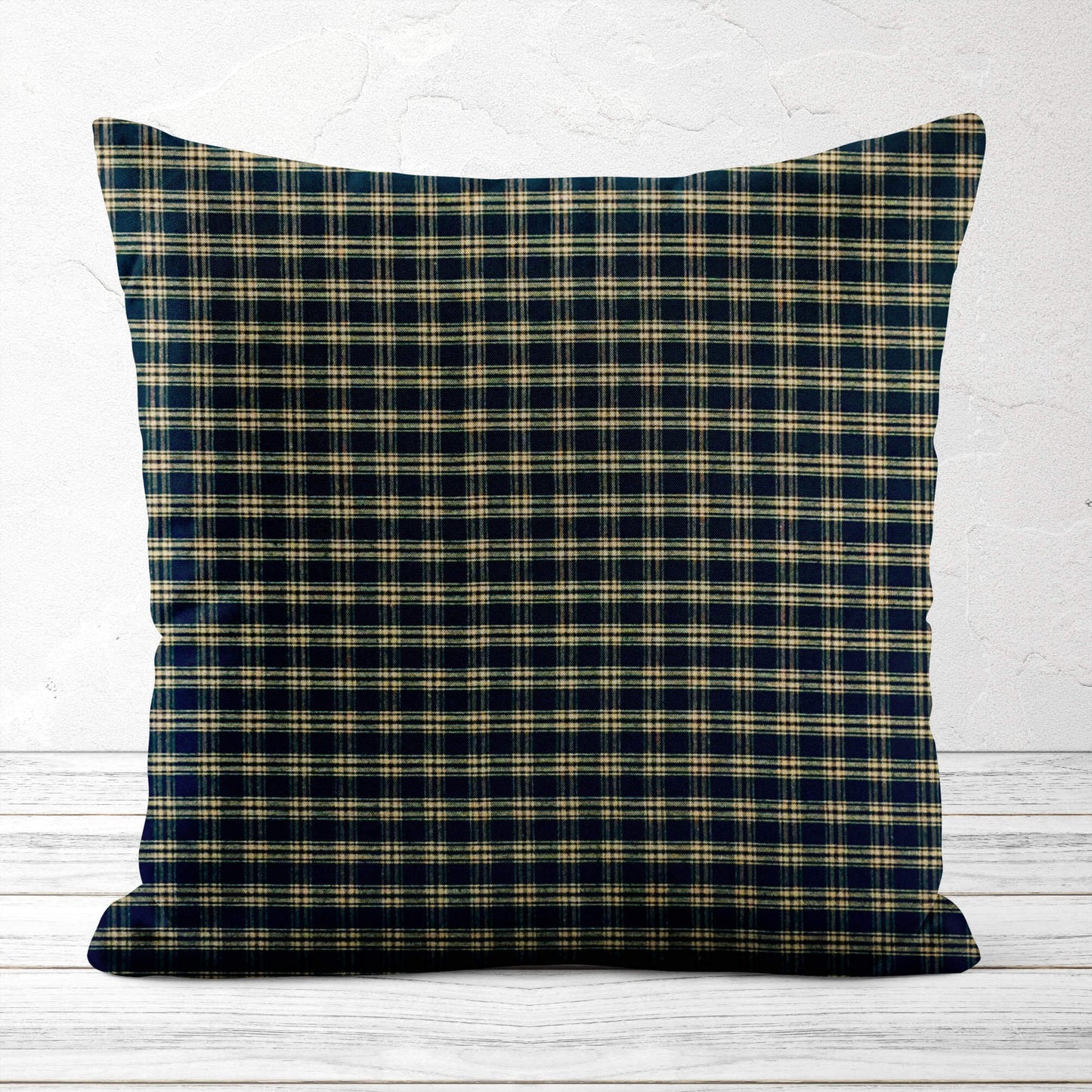 Black and Tan Catawba Plaid Homespun Throw Pillow Covers