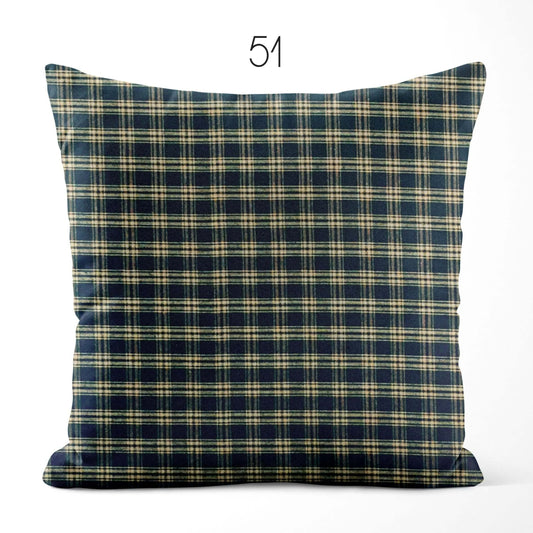 Black Catawba Plaid Homespun Cotton Pillow Covers Custom Made pattern 51