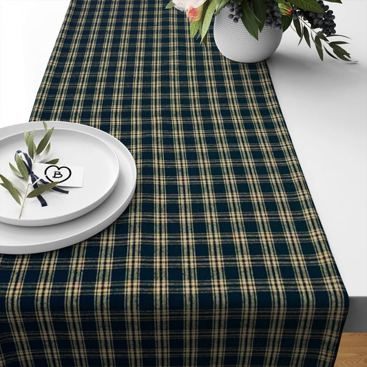 Black and Tan Catawba Plaid Homespun Table Runners