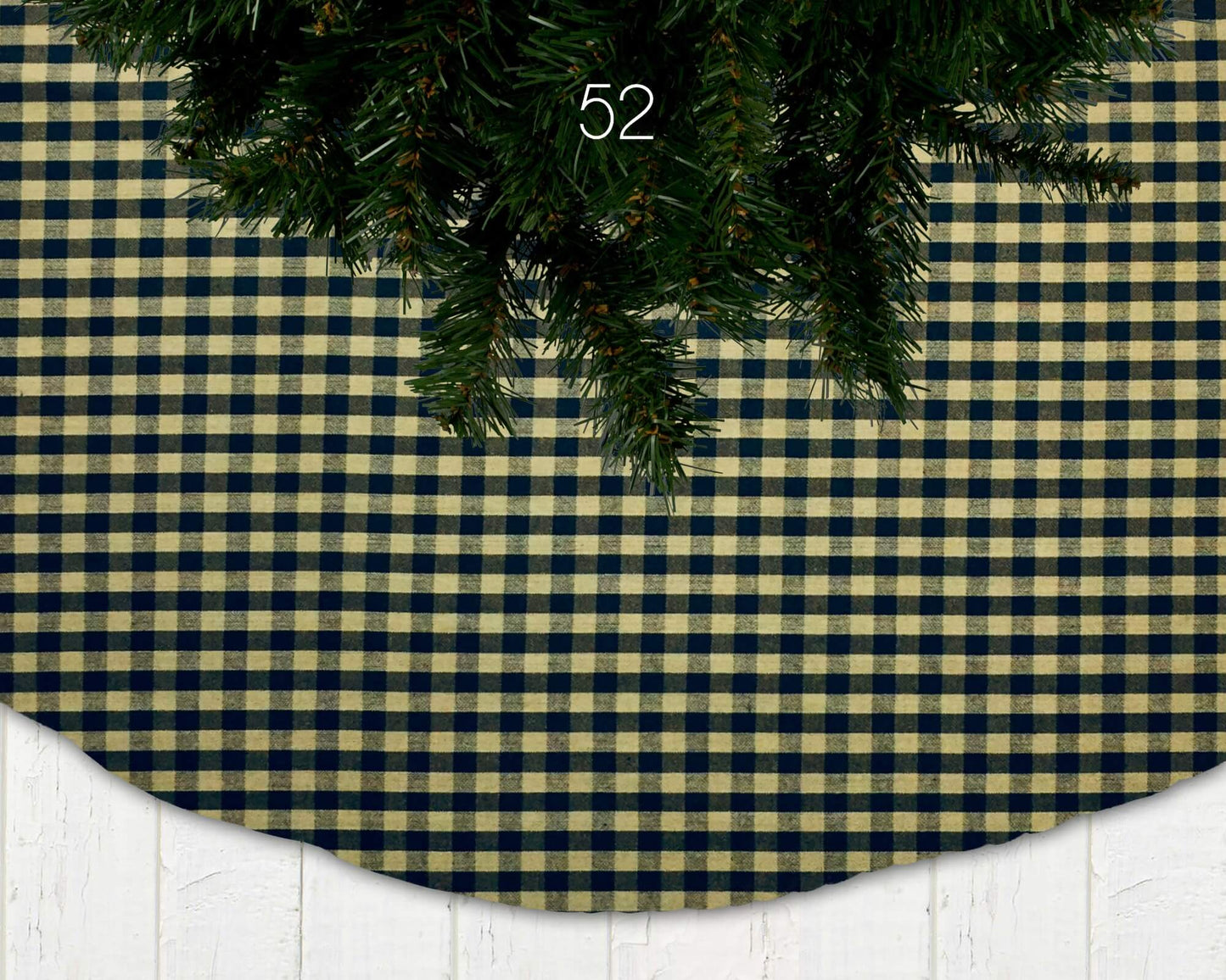 Black Homespun Plaid and Check Christmas Tree Skirts