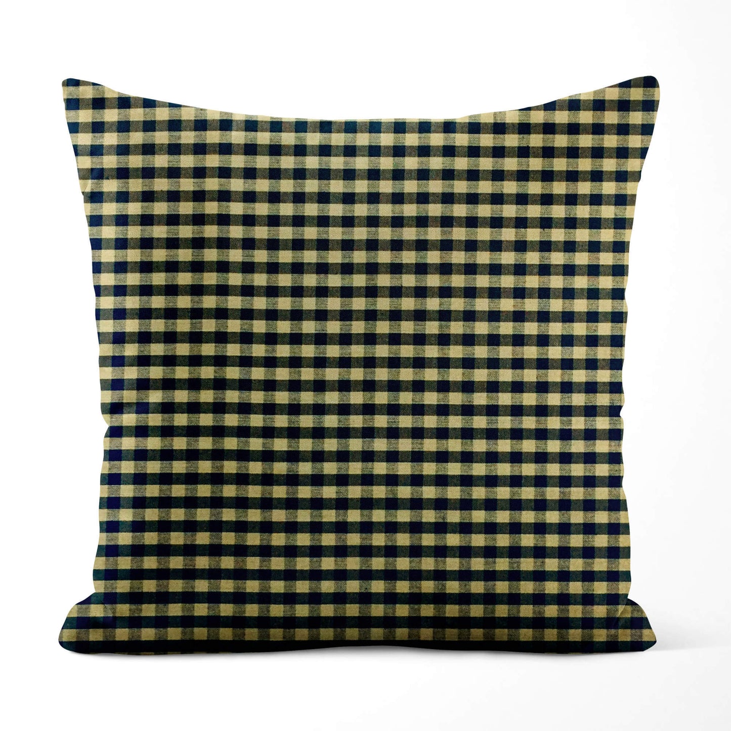 Black and Tan Check Homespun Throw Pillow Covers