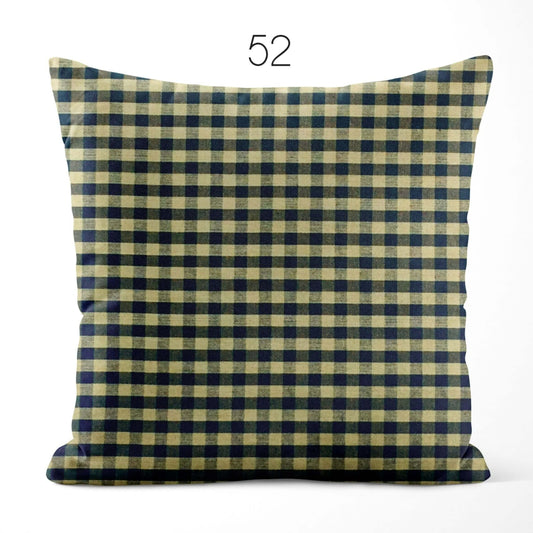 Black Check Homespun Cotton Pillow Covers Custom Made pattern 52