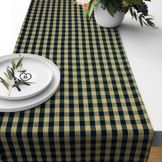 Black and Tan Check Homespun Table Runners