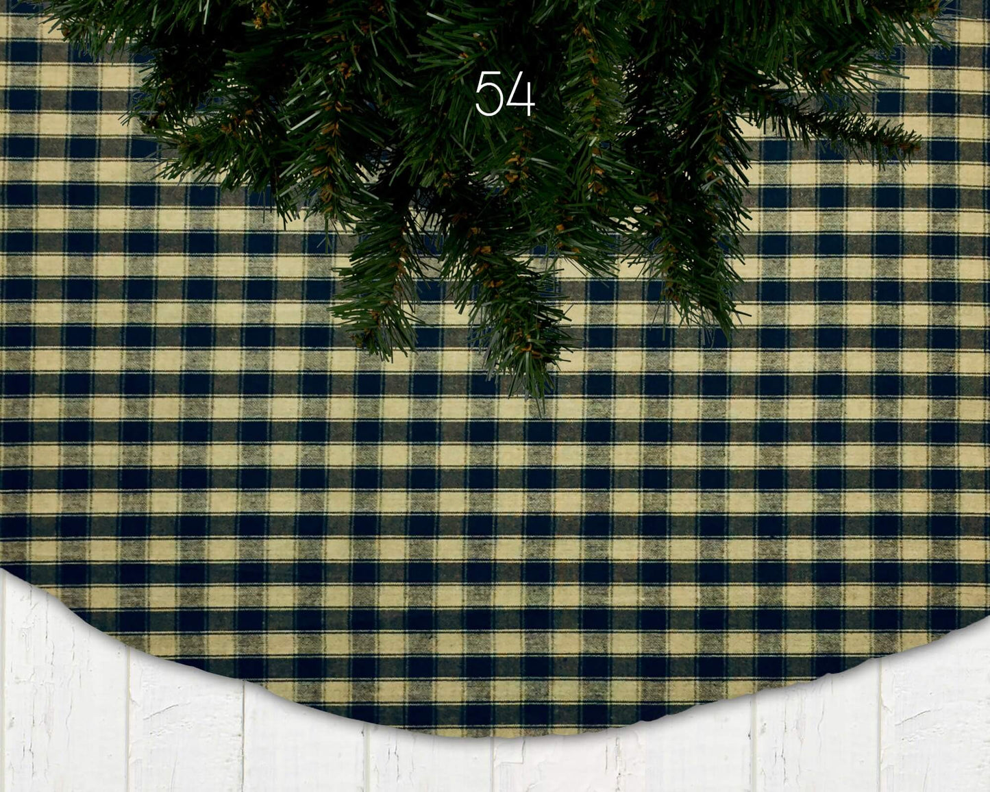 Black Homespun Plaid and Check Christmas Tree Skirts