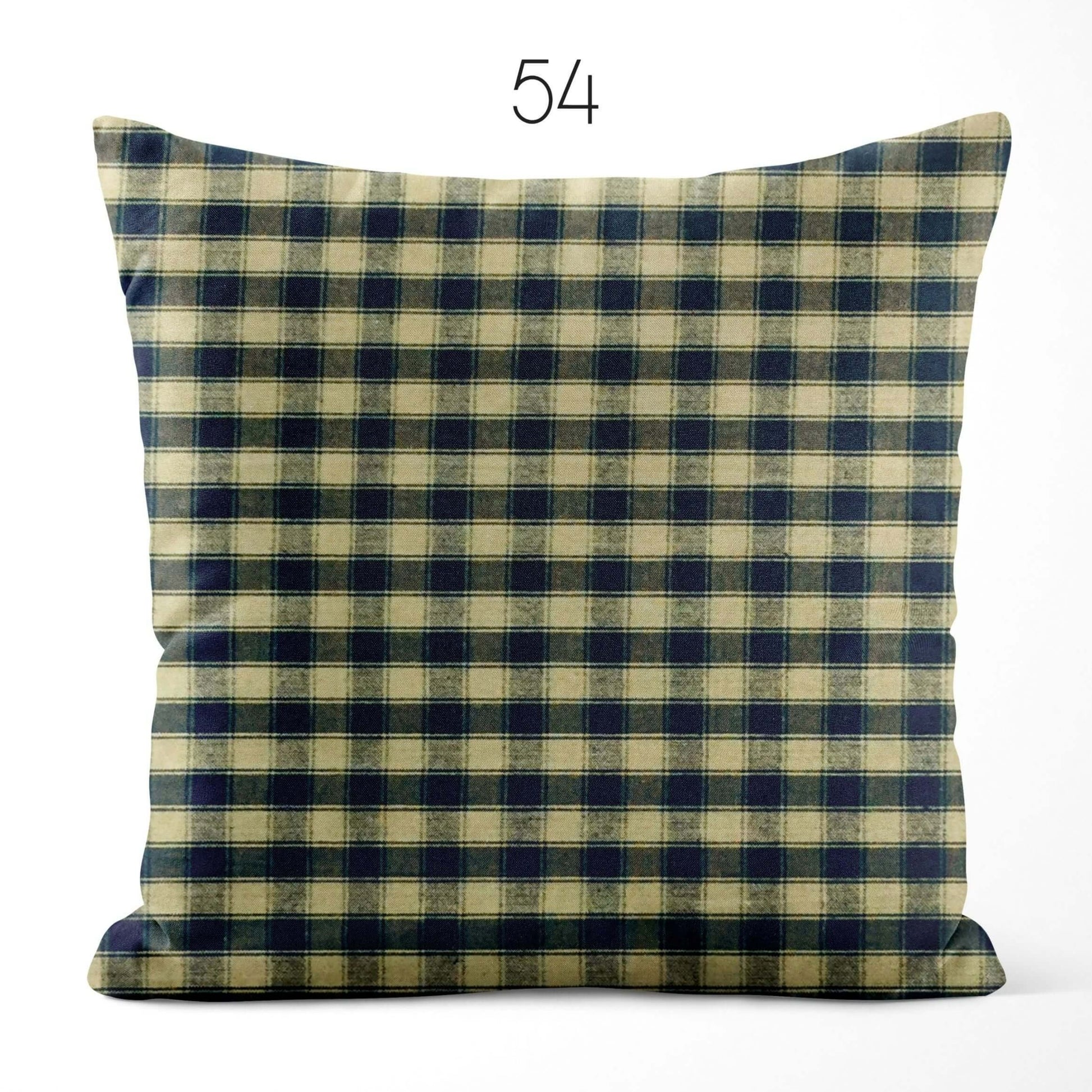 Black House Check Plaid Homespun Cotton Pillow Covers Custom Made pattern 54