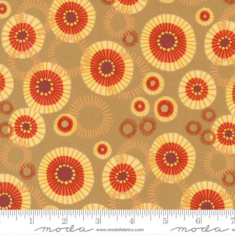 Caramel Medallion Sunburst Valances Cafe Curtains