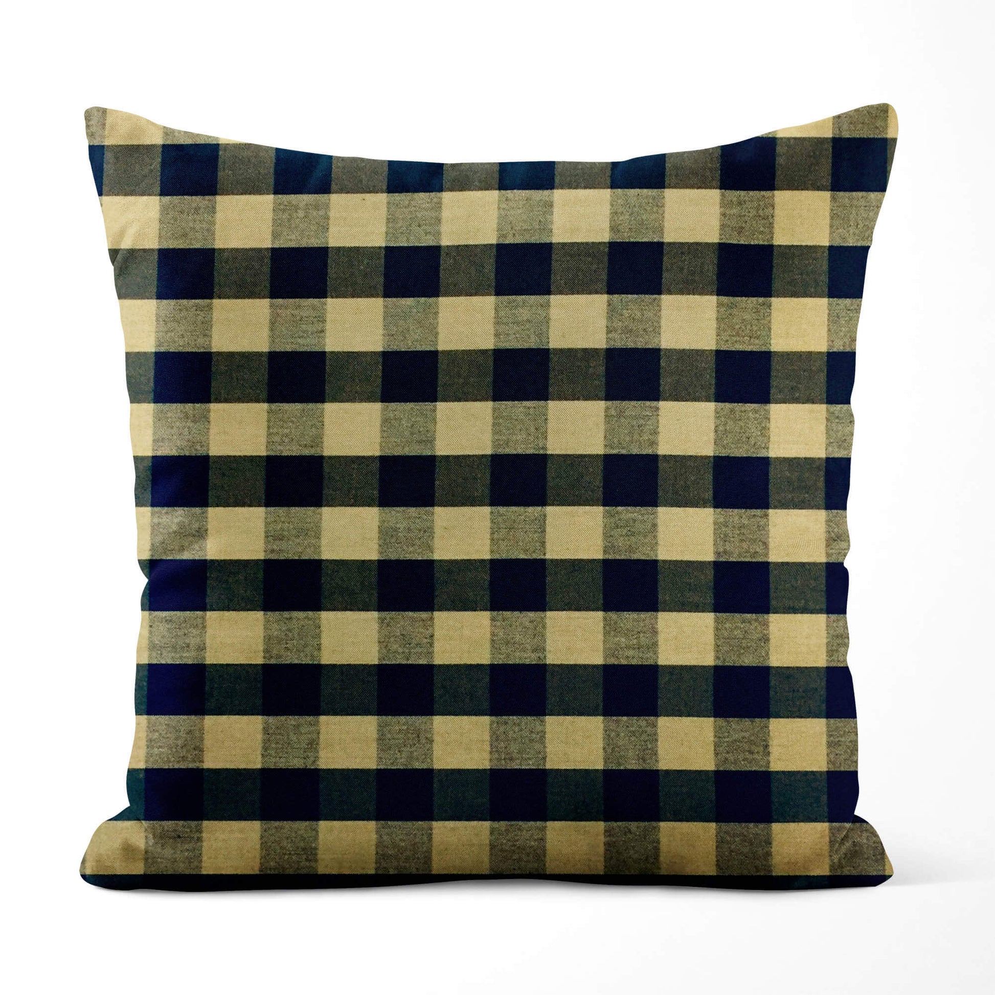 Black and Tan Buffalo Check Homespun Throw Pillow Covers