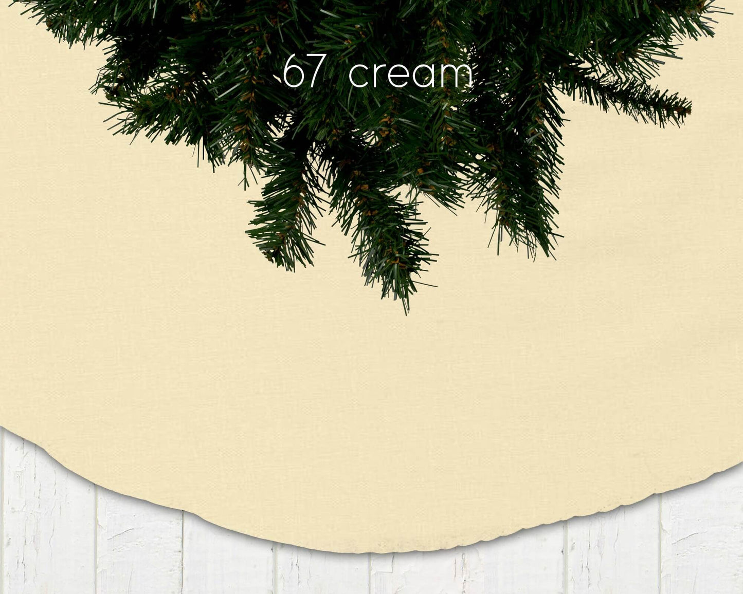 Cream and Brown Solid Color Christmas Tree Skirts Custom Made to Order