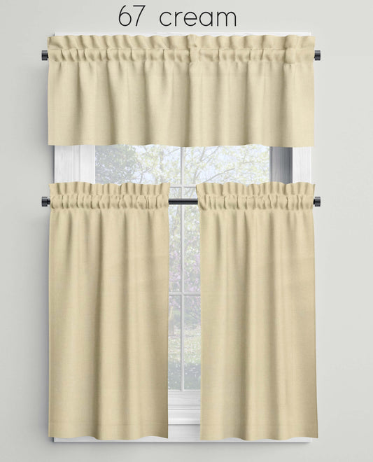 Cream Valances Cafe Curtains Custom Made to Order color 67