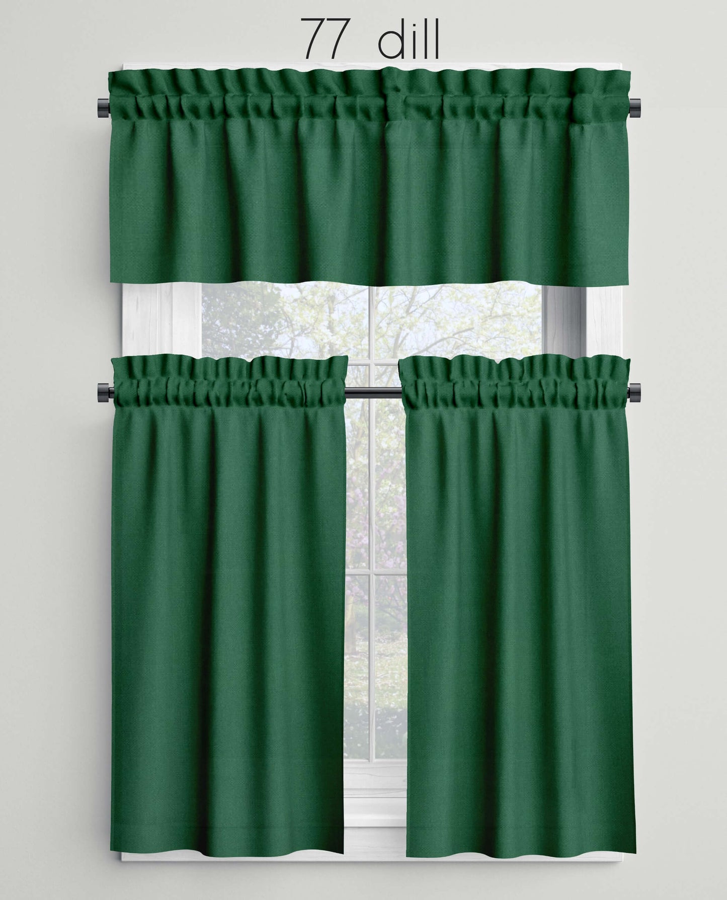 Dill Green Valances Cafe Curtains Custom Made to Order color 77