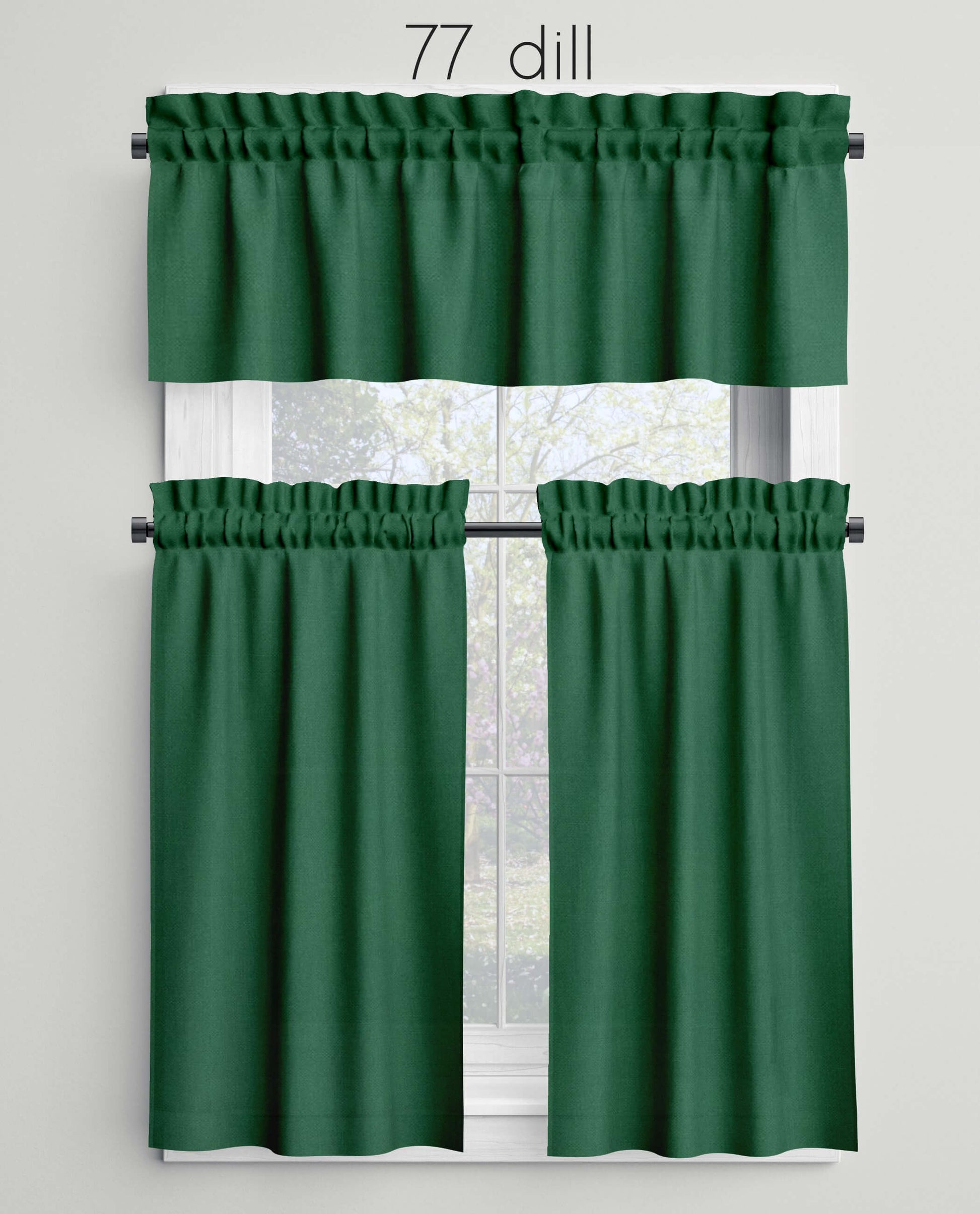 Dill Green Valances Cafe Curtains Custom Made to Order color 77