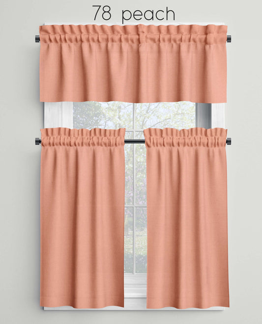 Peach Valances Cafe Curtains Custom Made to Order color 78