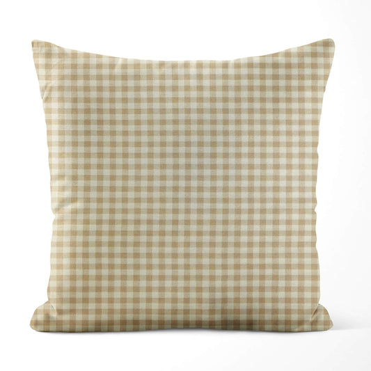 Cream and Beige Check Homespun Pillow Covers and Euro Shams