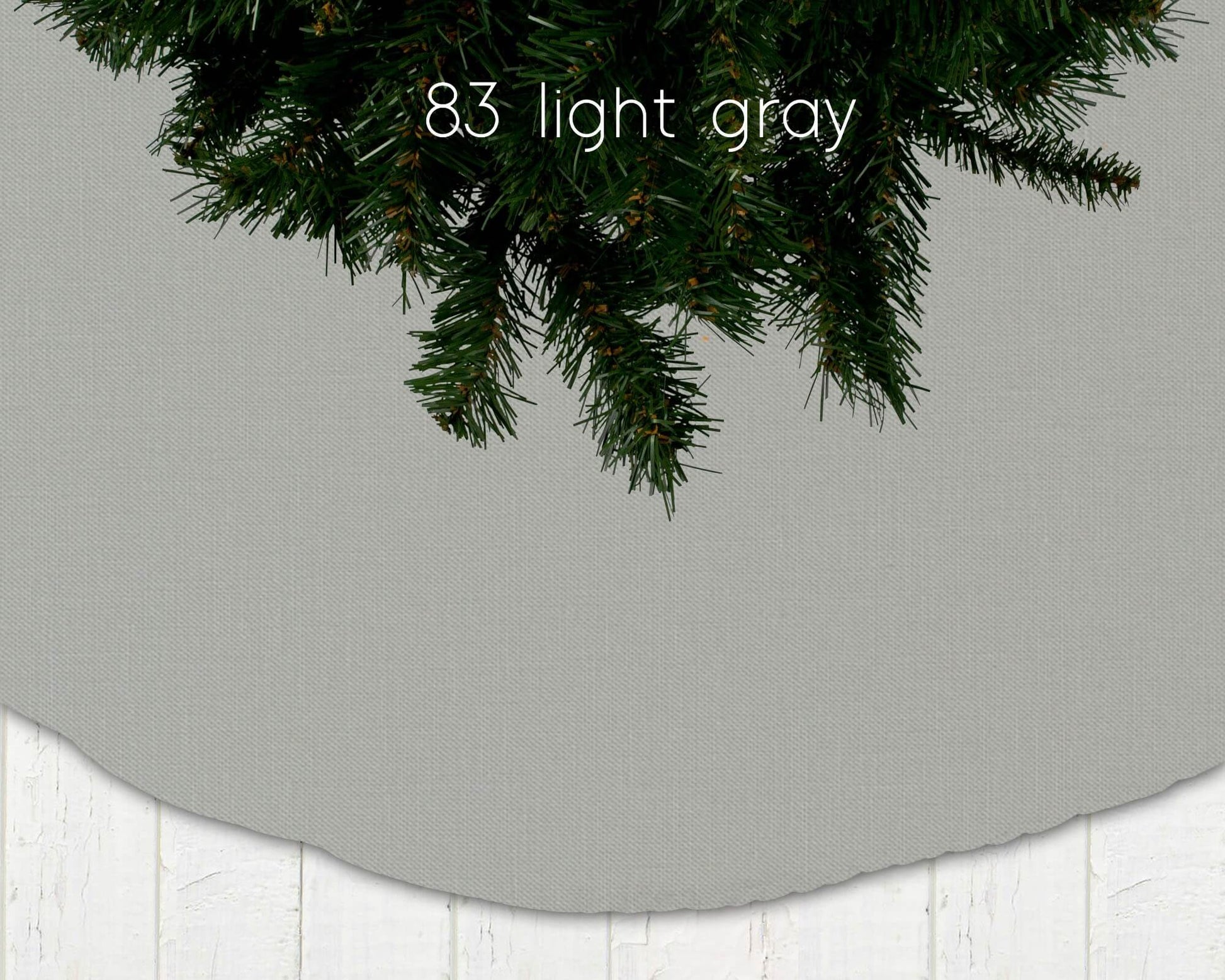 Light Gray Solid Color Christmas Tree Skirts Custom Made to Order