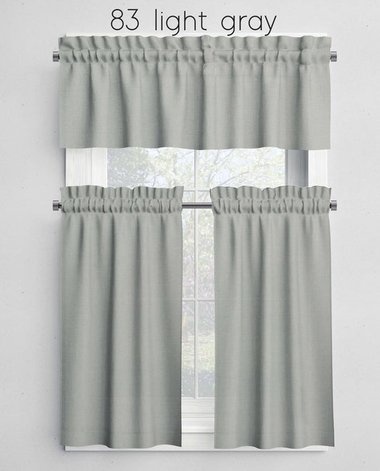 Light Gray Valances Cafe Curtains Custom Made to Order color 83