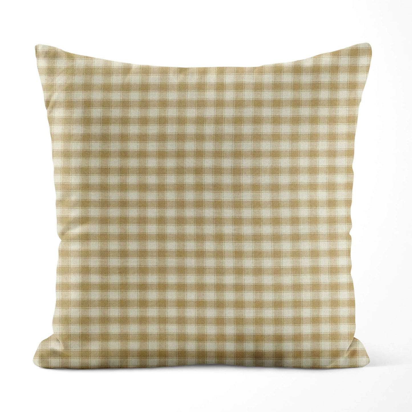 Cream and Beige House Check Plaid Homespun Pillow Covers and Euro Shams