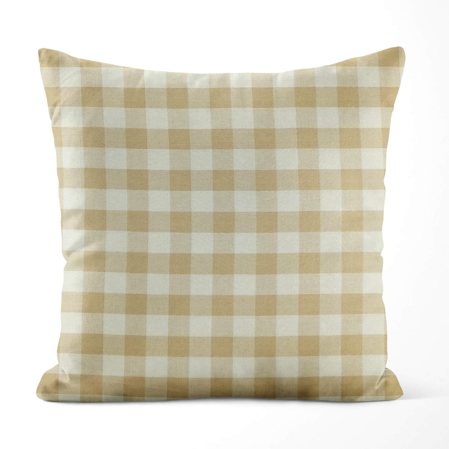 Cream and Beige Buffalo Check Homespun Pillow Covers and Euro Shams