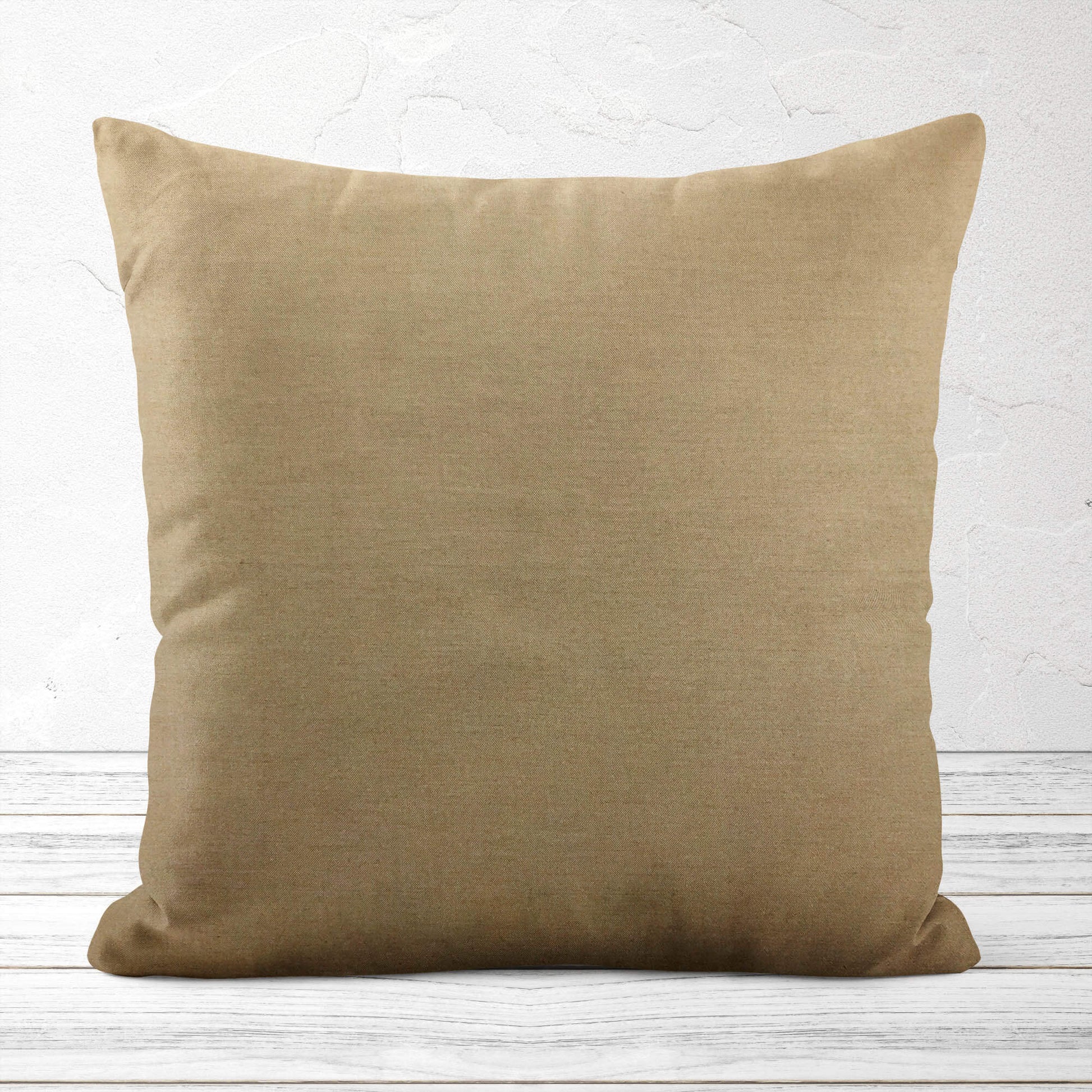 Solid Tan Homespun Throw Pillow Covers