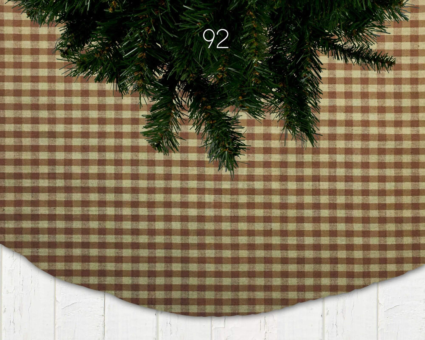 Brown Homespun Plaid and Check Christmas Tree Skirts