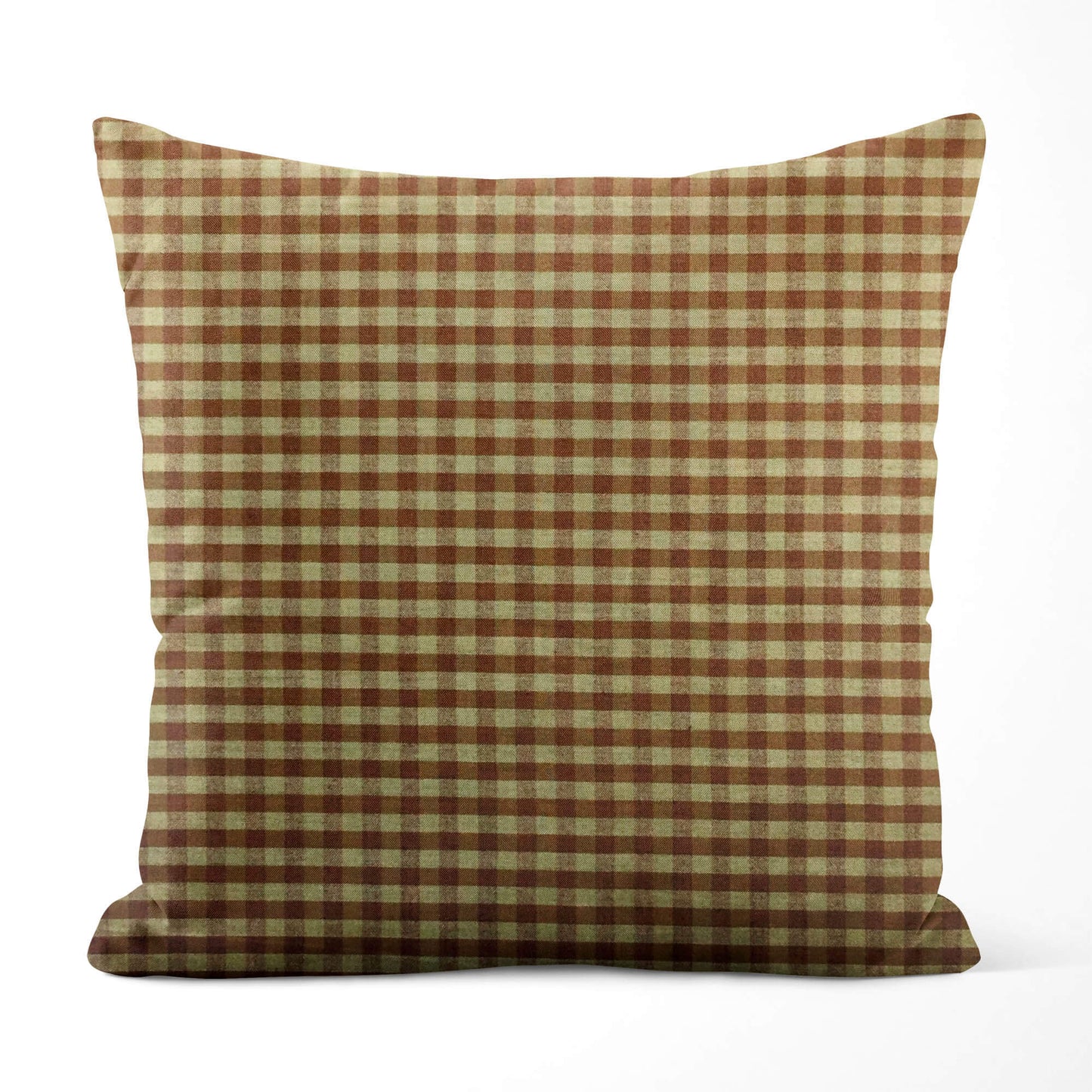 Brown and Tan Check Homespun Throw Pillow Covers