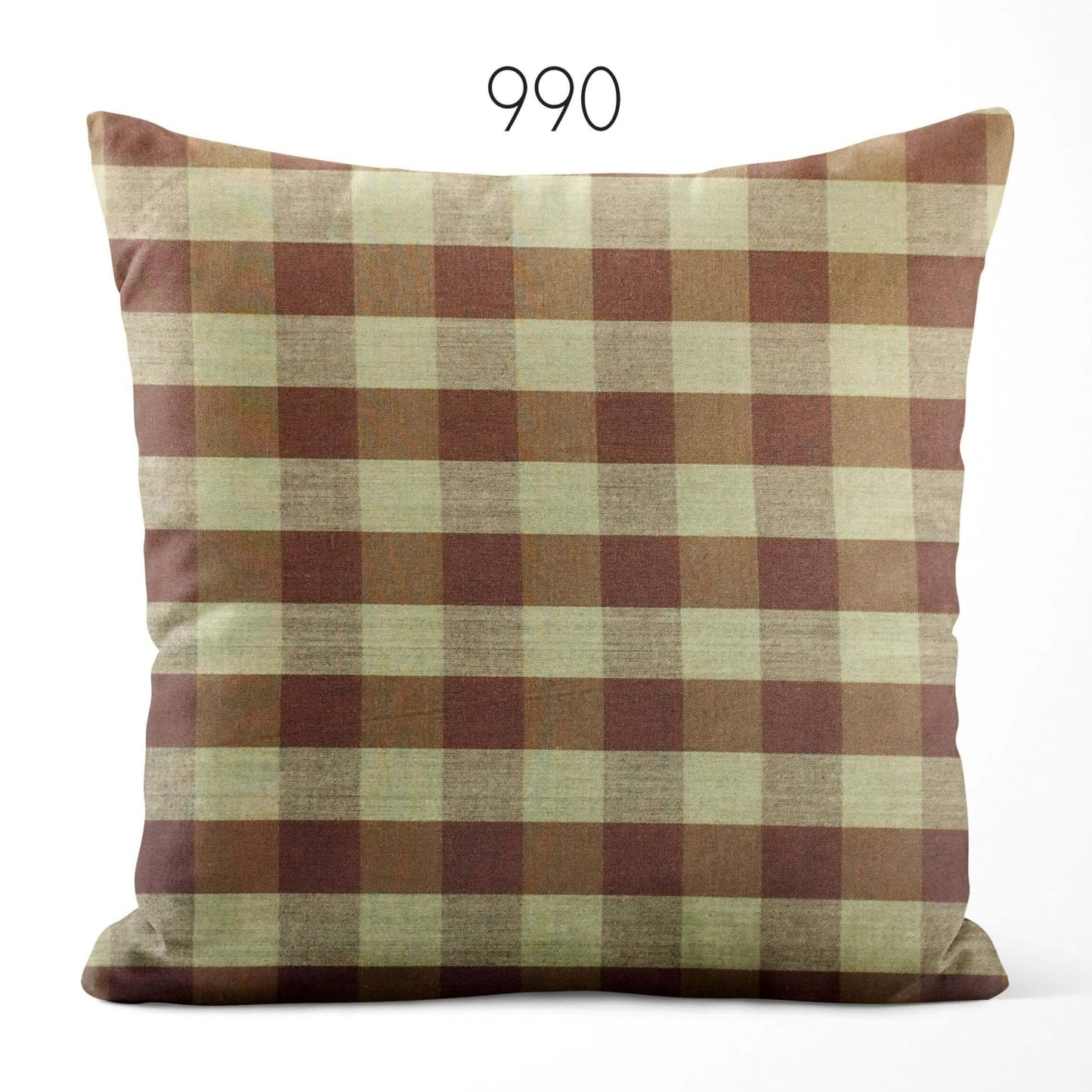 Brown Buffalo Check Homespun Cotton Pillow Covers Custom Made pattern 990