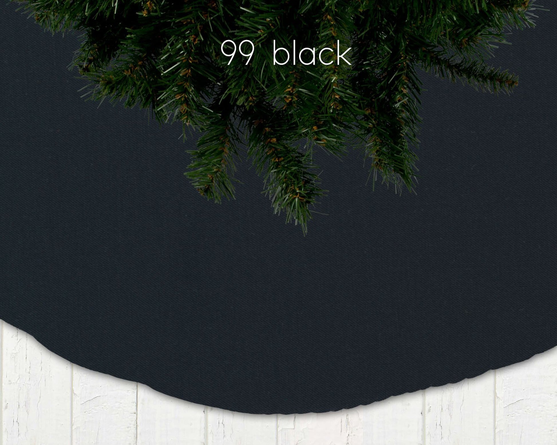 Black Solid Color Christmas Tree Skirts Custom Made to Order