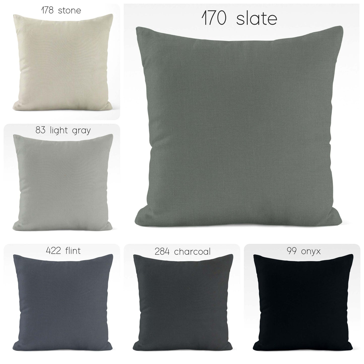 Charcoal Cotton Pillow Covers color 284