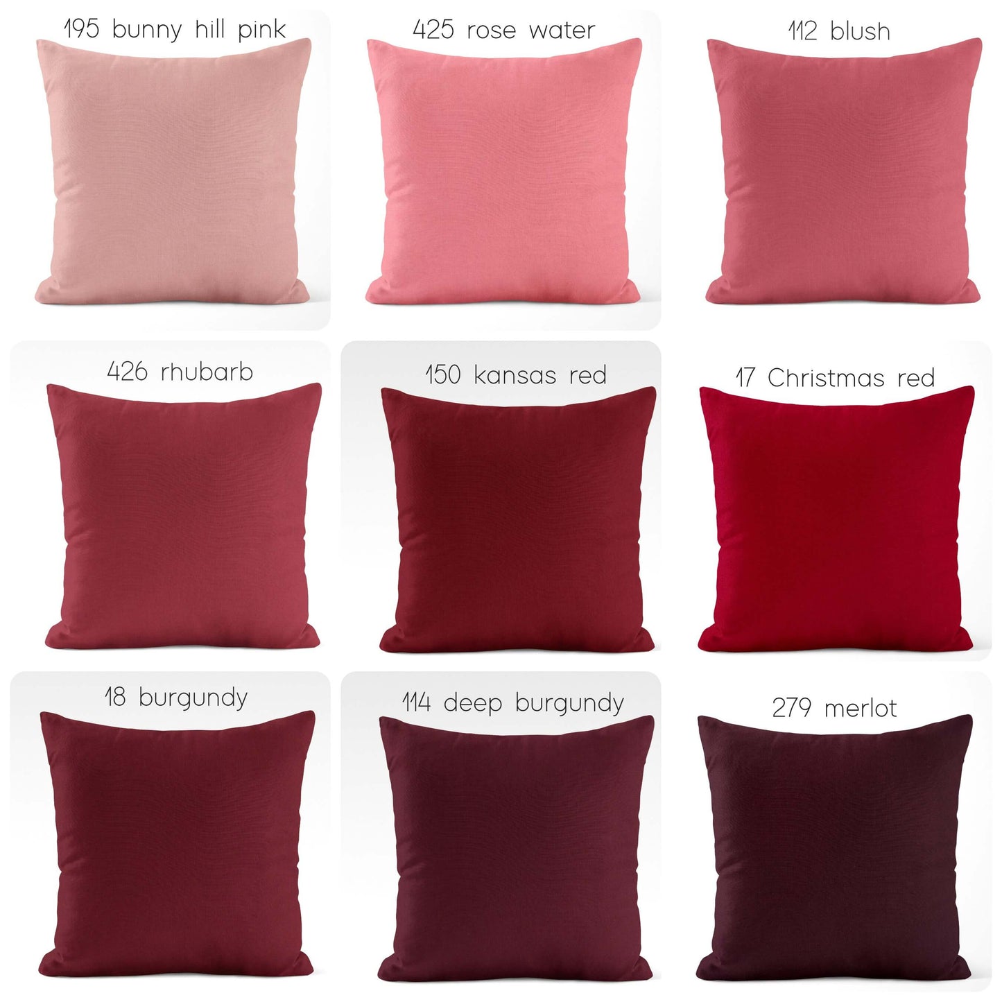 Burgundy Red Cotton Pillow Covers color 18