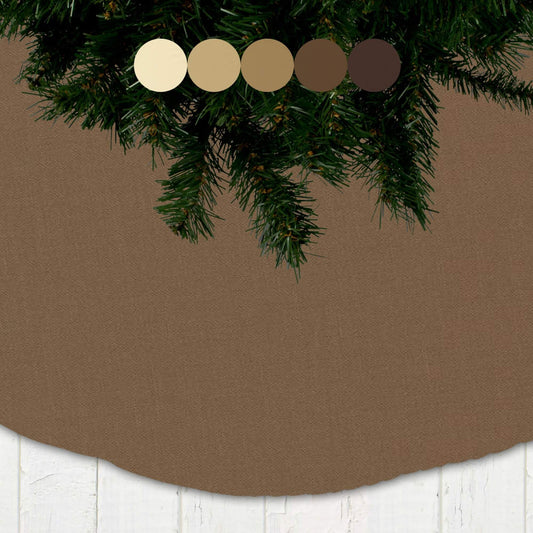 Cream and Brown Solid Color Christmas Tree Skirts Custom Made to Order